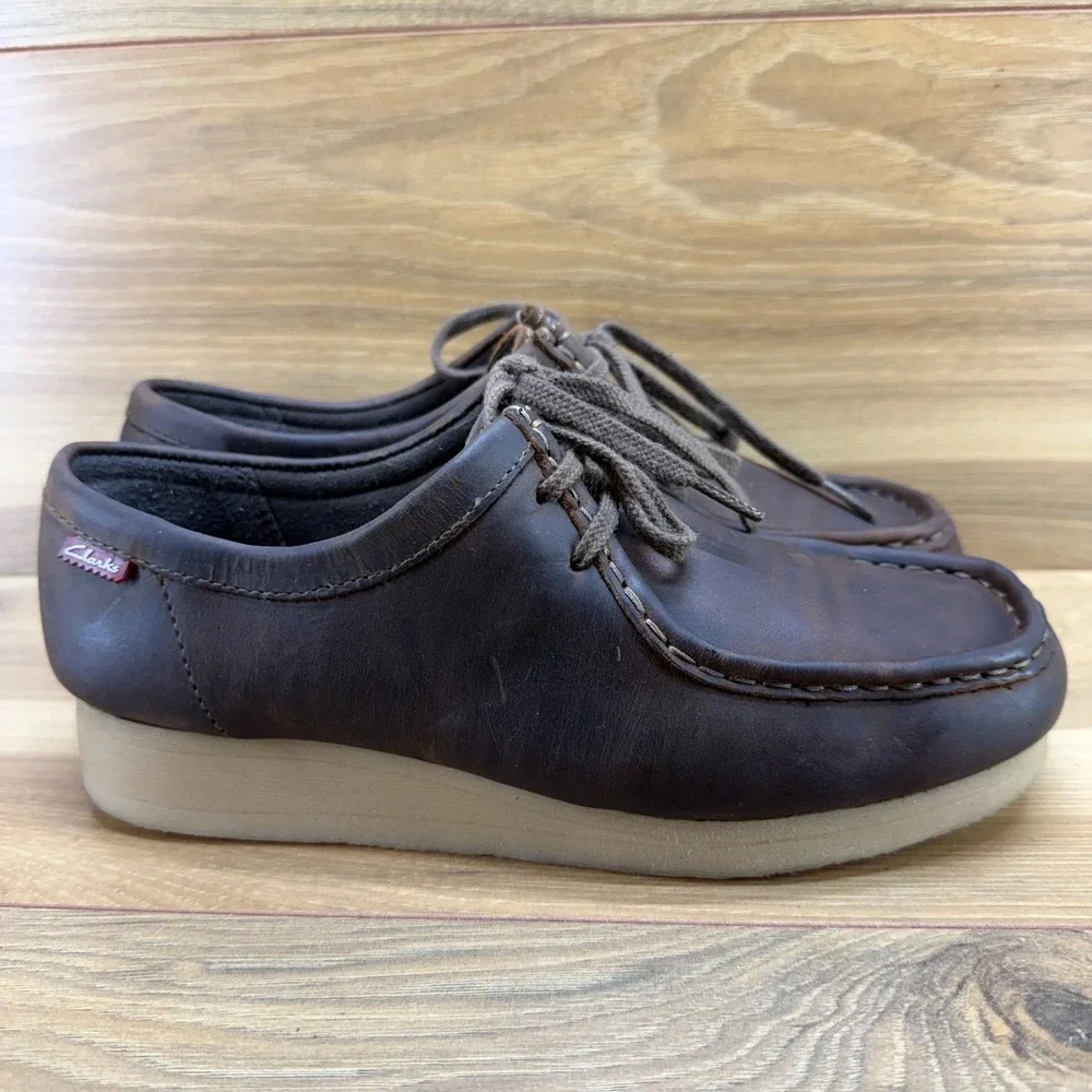 Clarks Collection Wallabees Chukka Boots Womens 9 M Brown Leather Square Toe